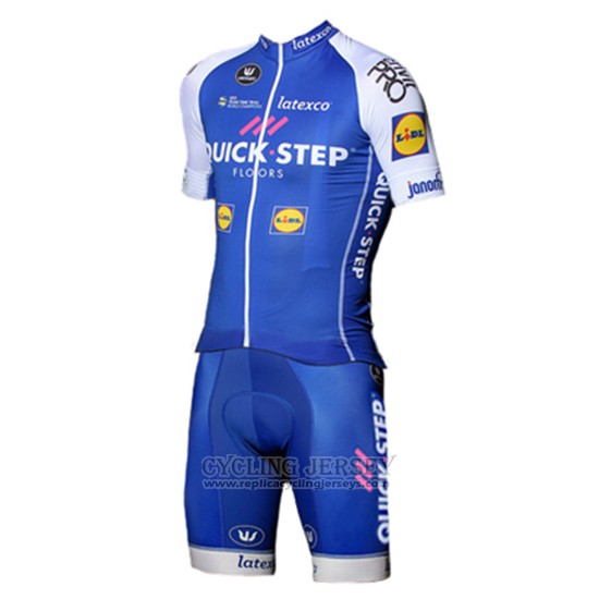2017 Cycling Jersey Quick Step Floor Blue Short Sleeve and Bib Short